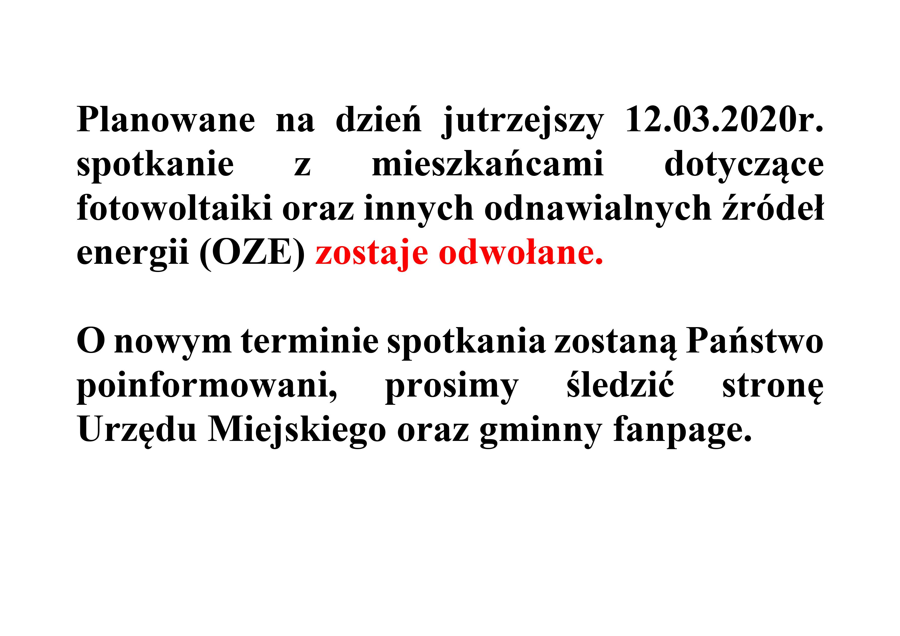 Odwołanie spotkania