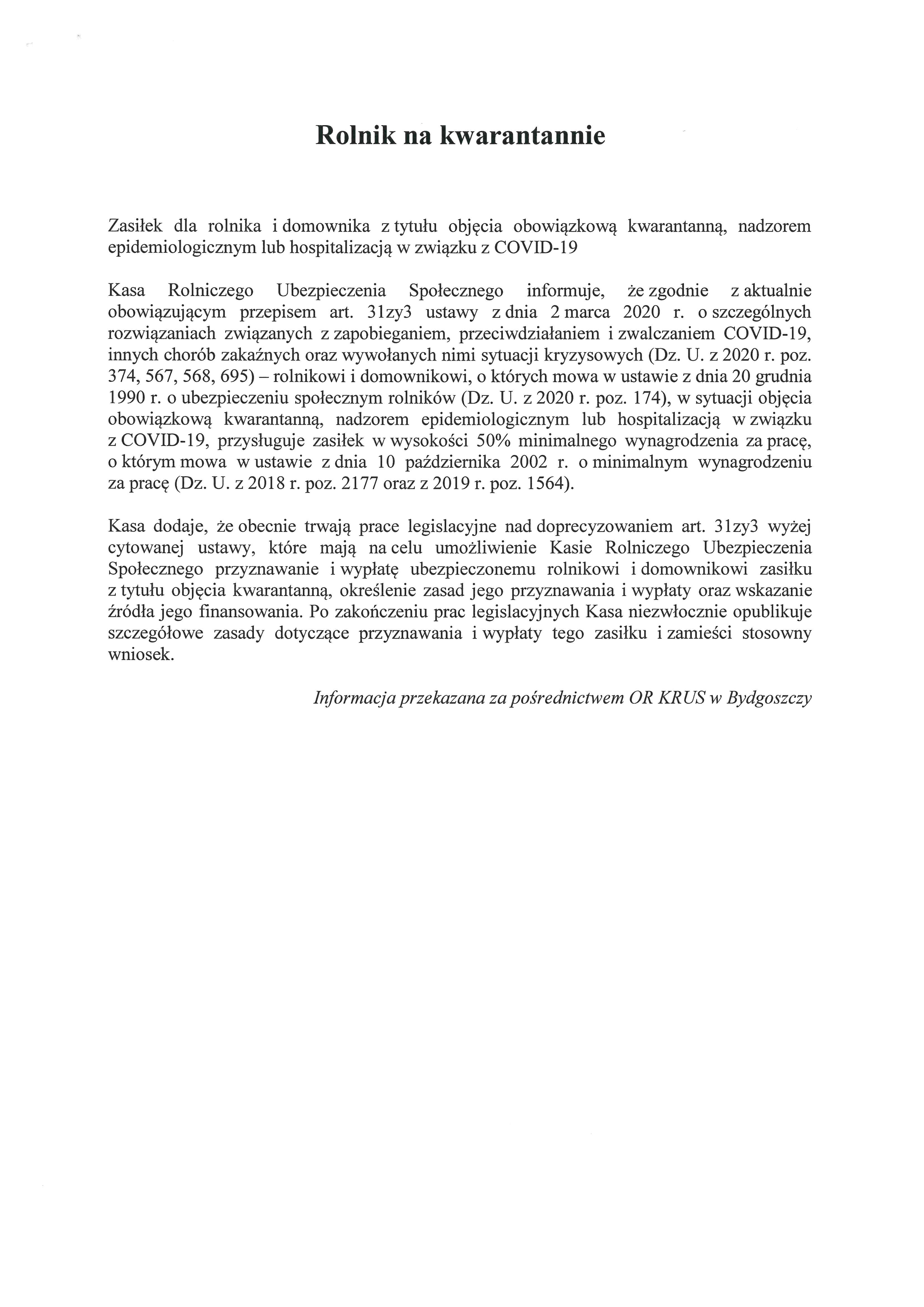 Zasiłek dla rolnika