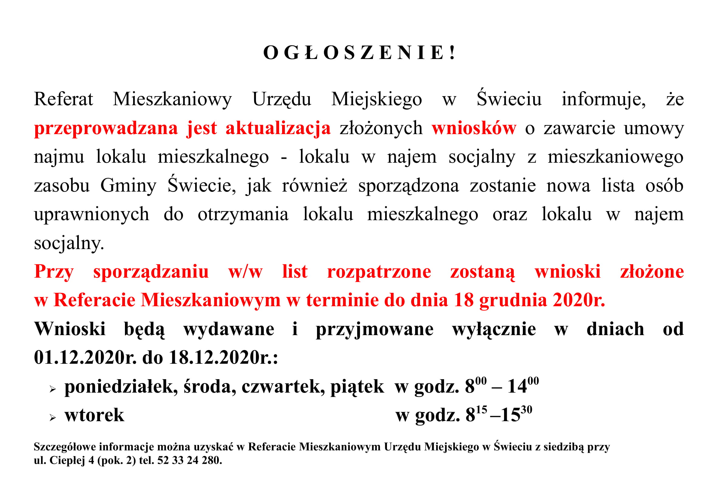 Lista mieszkaniowa